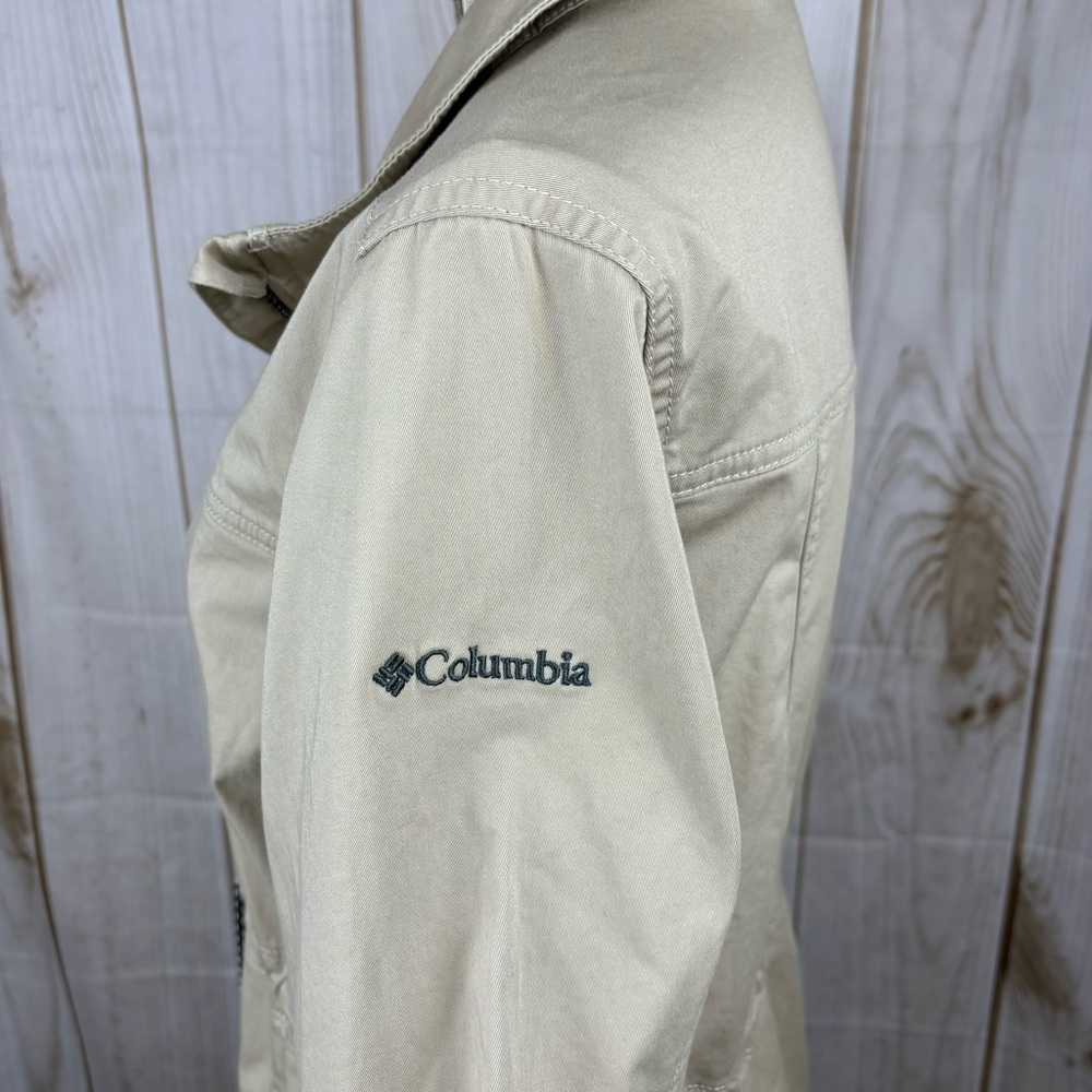 Columbia Jacket Lightweight Windbreaker Waist Drawstring Womens Tan Size Medium - Picture 6 of 11